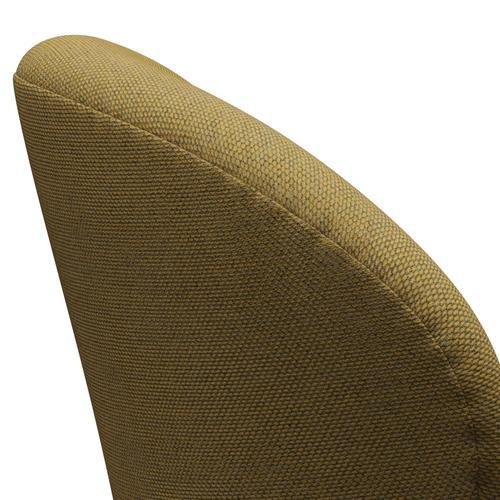 Fritz Hansen Swan Lounge Chair, Satin Brushed Aluminium/Re Wool Golden Yellow/Natural