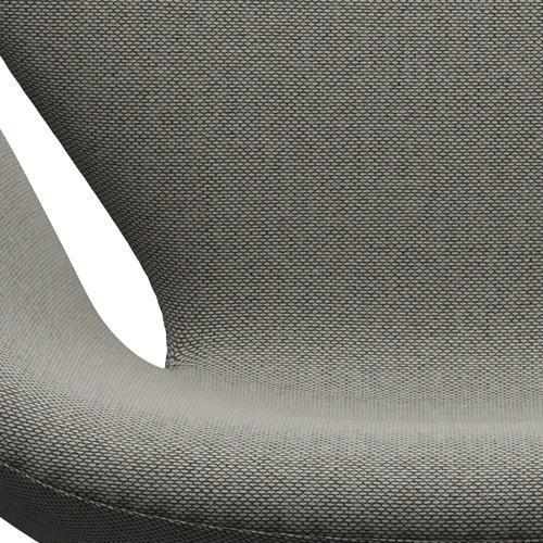 Fritz Hansen Swan Lounge Chair, Satin Brushed Aluminium/Re Wool Grey White/Plain