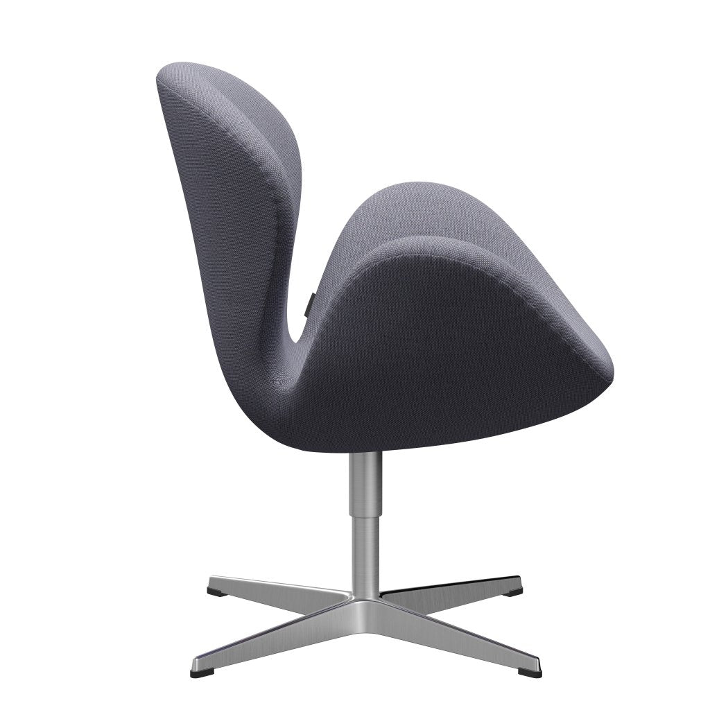 Fritz Hansen Swan Lounge Chair, Satin Brushed Aluminium/Re Wool Lavender/Natural