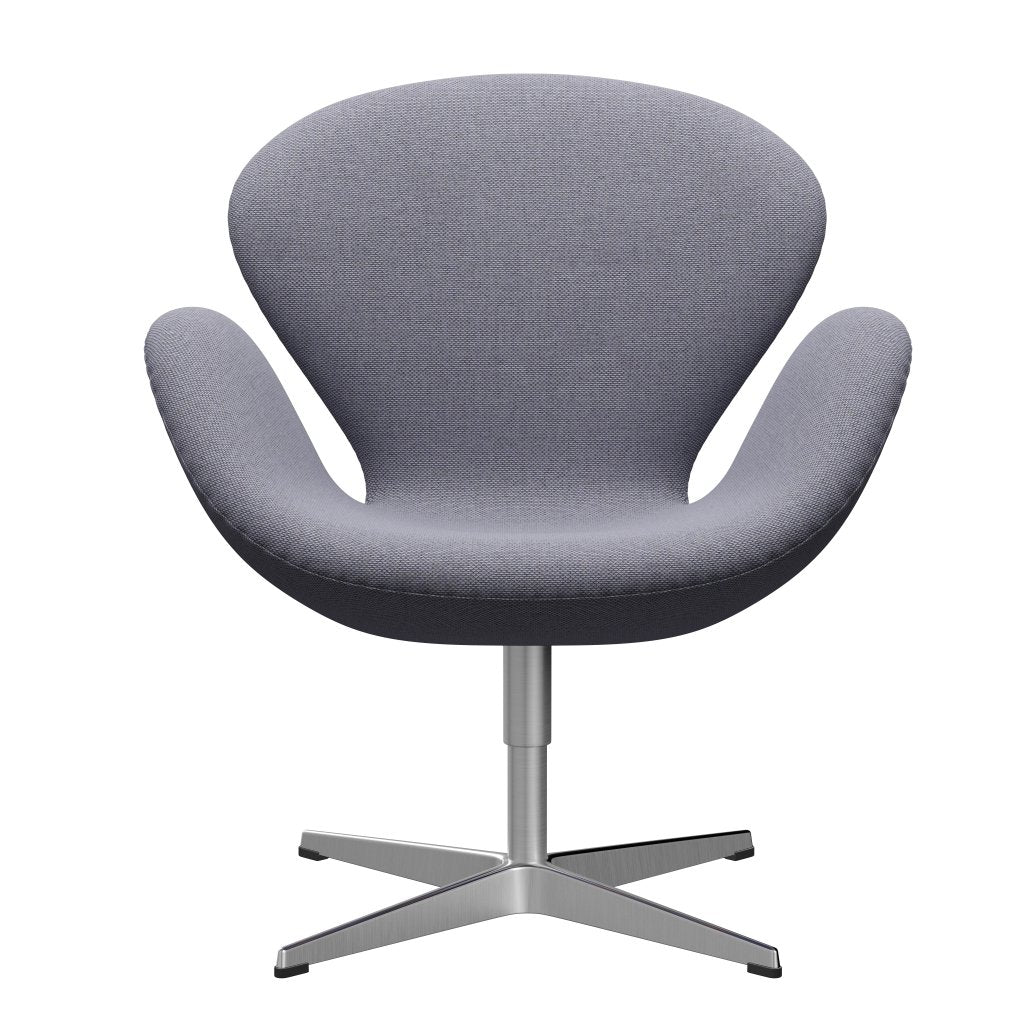 Fritz Hansen Swan Lounge Chair, Satin Brushed Aluminium/Re Wool Lavender/Natural