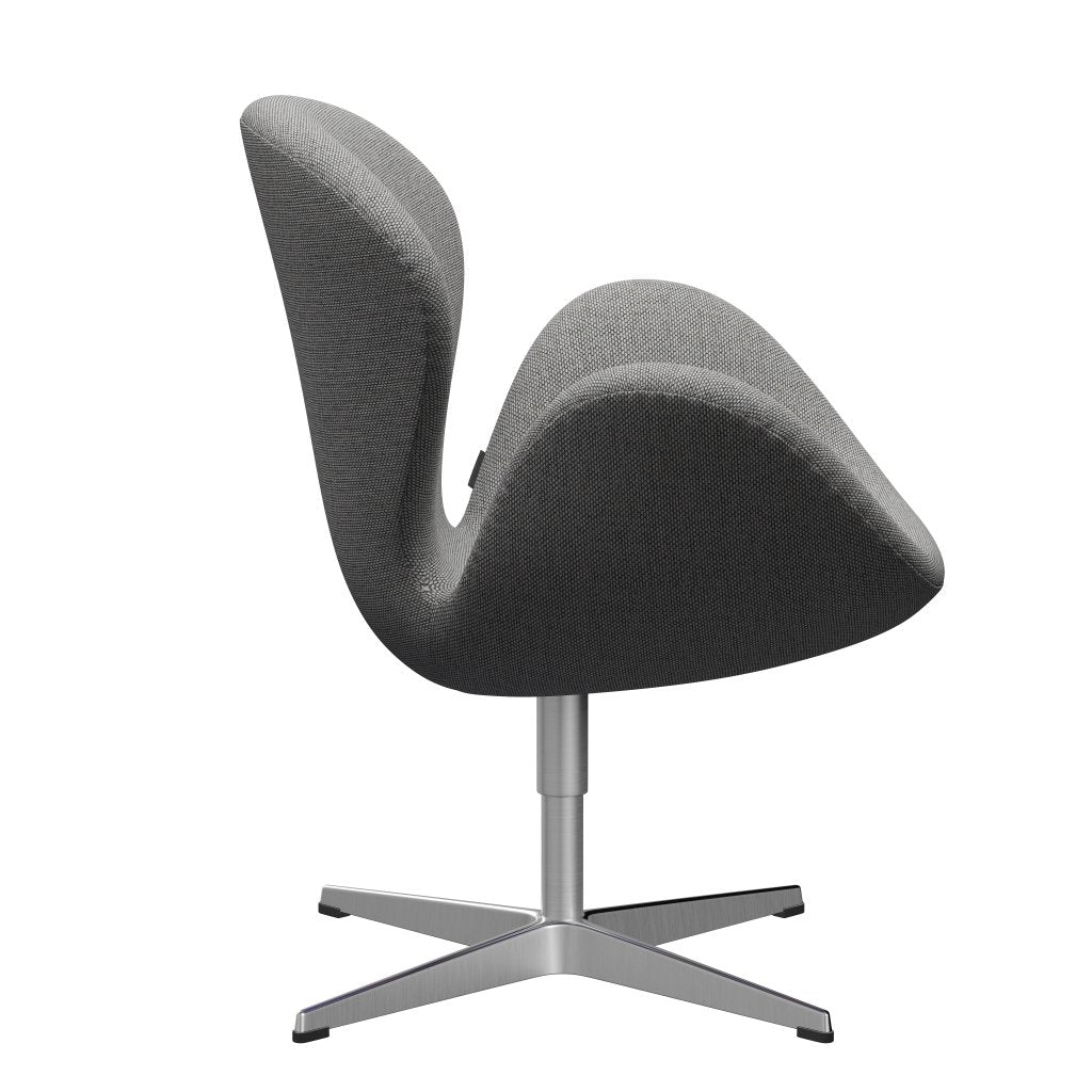 Fritz Hansen Swan Lounge Chair, Satin Brushed Aluminium/Re Wool Wool White/Natural