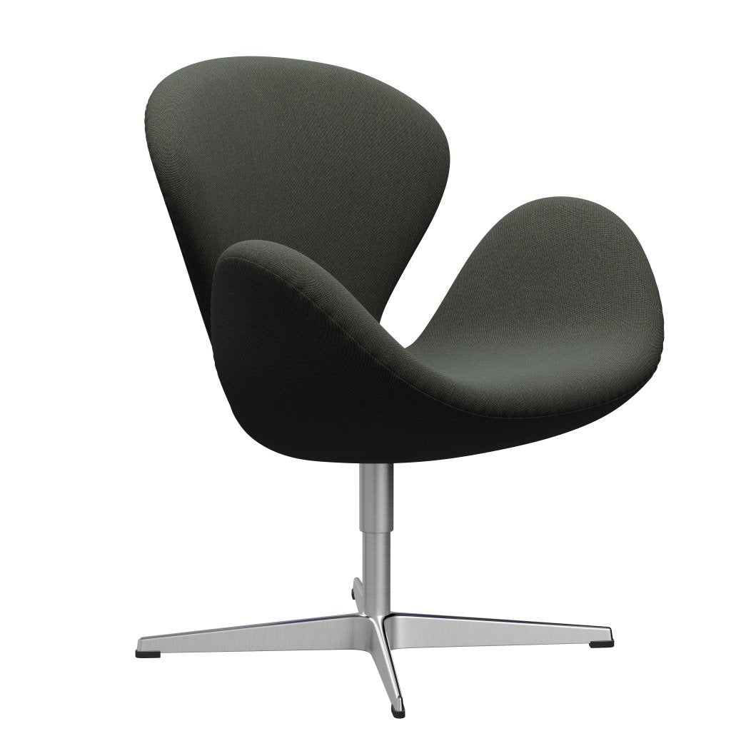 Fritz Hansen Swan Frea, satyna szczotkowana aluminium/Rime Brown/Moss Green