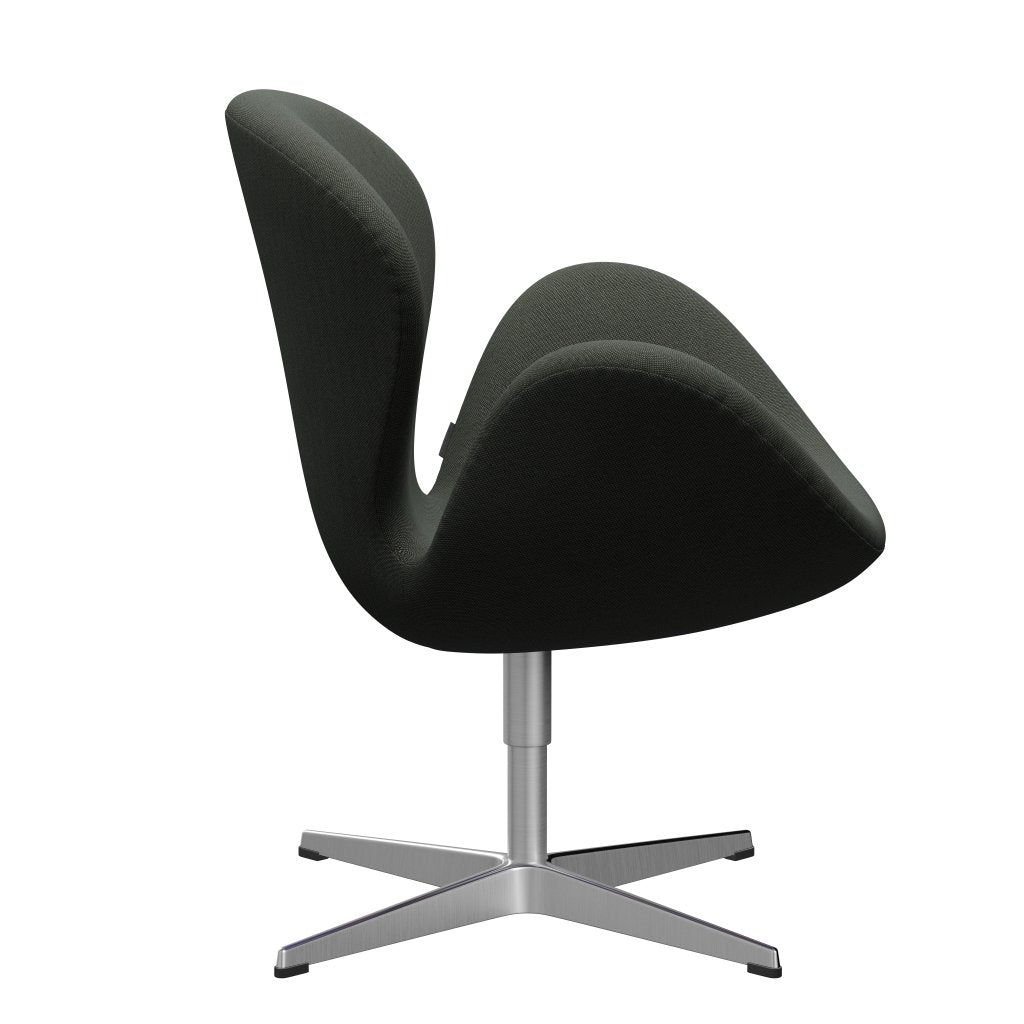 Fritz Hansen Swan Frea, satyna szczotkowana aluminium/Rime Brown/Moss Green