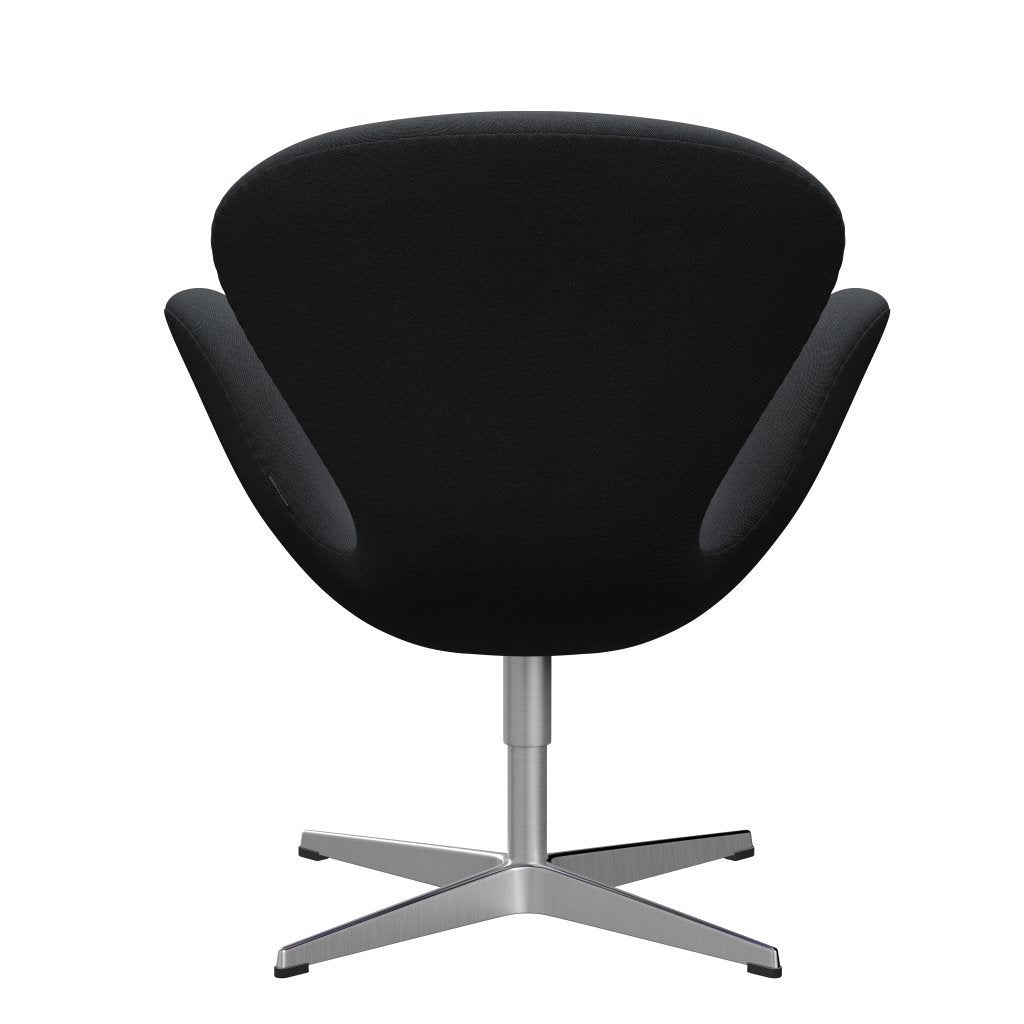 Fritz Hansen Swan Lounge Chair, Satin Brushed Aluminium/Rims Dark Brown/Grey