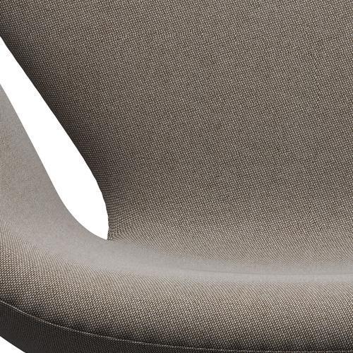 Fritz Hansen Swan Lounge Chair, Satin Brushed Aluminium/Rime Khaki/White