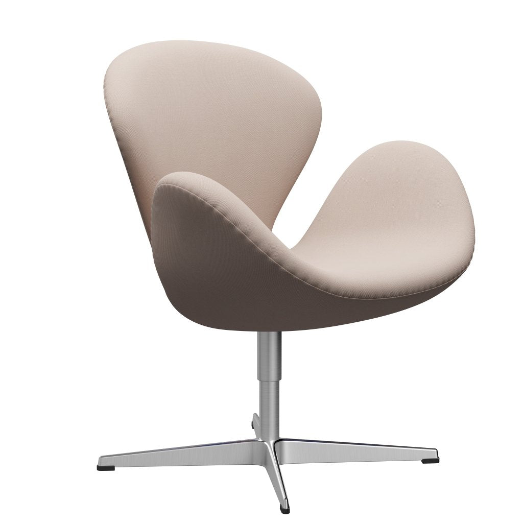 Fritz Hansen Swan Lounge Chair, Satin Brushed Aluminium/Rime Sand Light