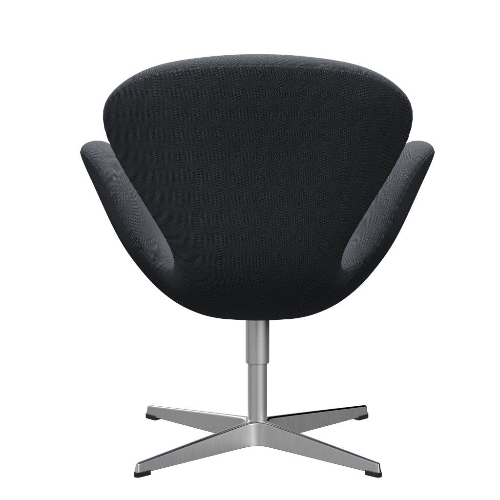 Fritz Hansen Swan Lounge Chair, Satin Brushed Aluminium/Rims Black/Grey