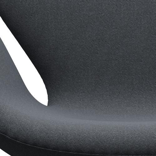 Fritz Hansen Swan Lounge Chair, Satin Brushed Aluminium/Rims Black/Grey