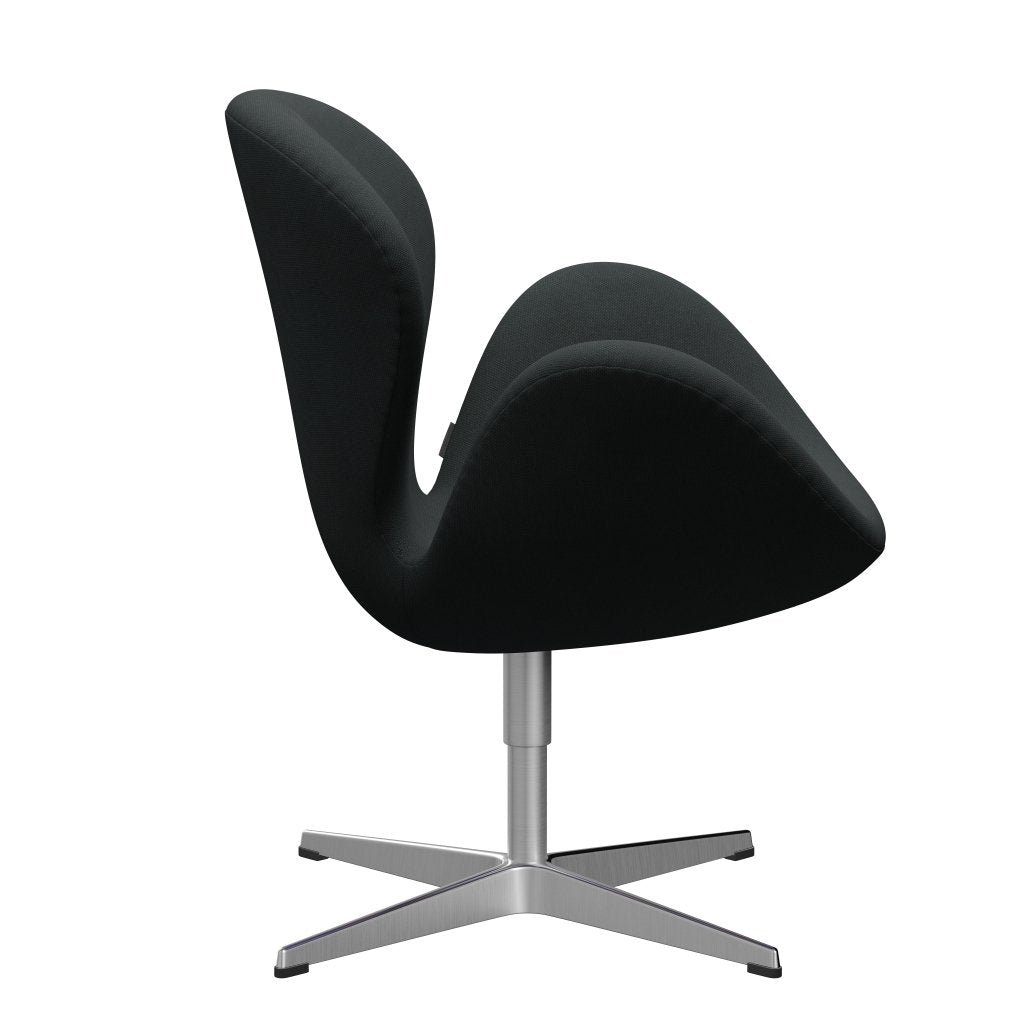 Fritz Hansen Swan Lounge Chair, Satin Brushed Aluminium/Steelcut Carbon