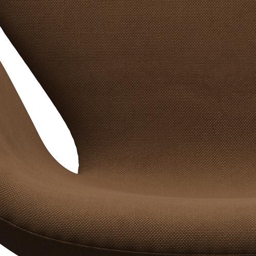 Fritz Hansen Swan Lounge Chair, Satin Brushed Aluminium/Steelcut Chocolate Light