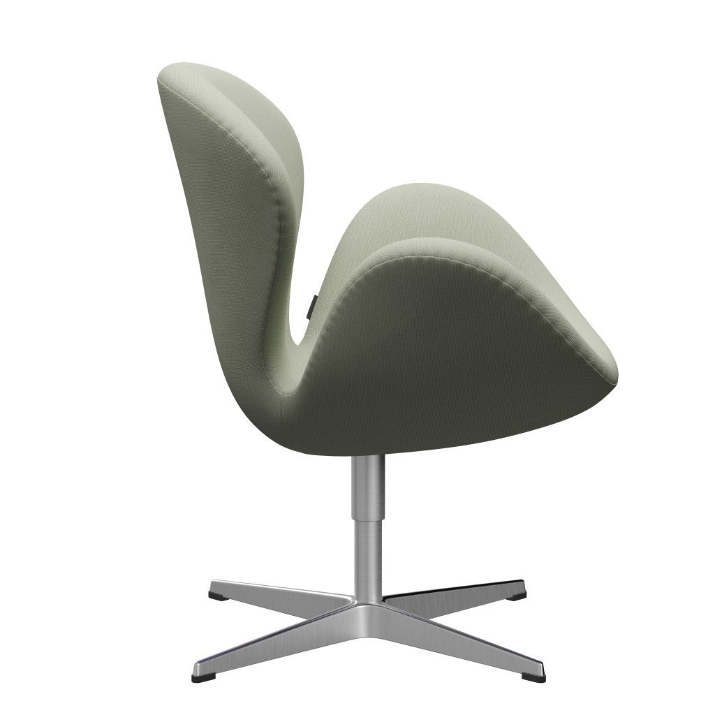 Fritz Hansen Swan Lounge Chair, Satin Brushed Aluminium/Steelcut Turquoise Light