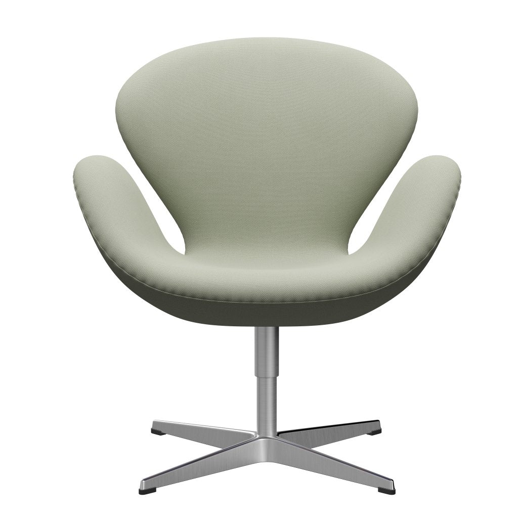 Fritz Hansen Swan Lounge Chair, Satin Brushed Aluminium/Steelcut Turquoise Light