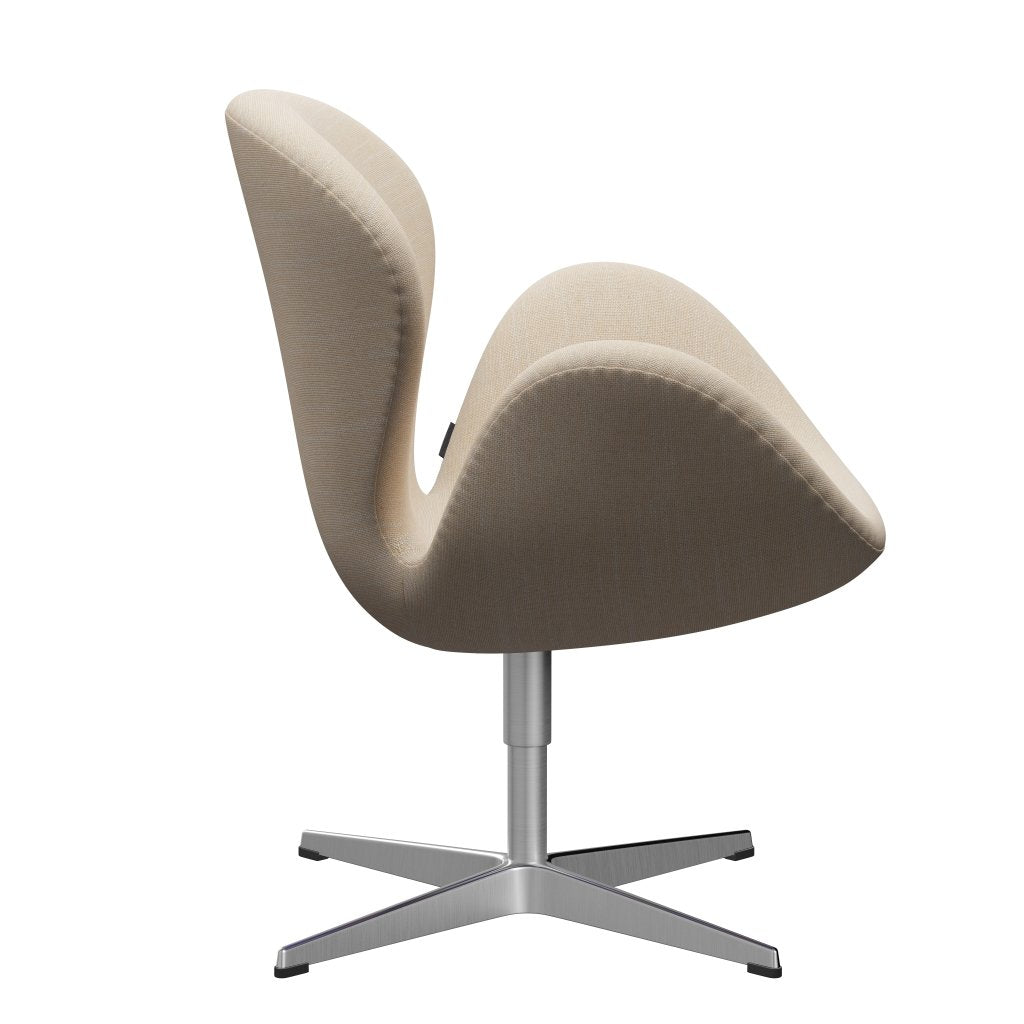 Fritz Hansen Swan Salounge, satynowy szczotkowany aluminium/sunniva krem/piasek