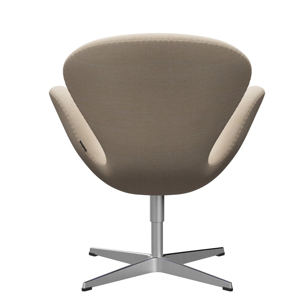 Fritz Hansen Swan Lounge Chair, Satin Brushed Aluminium/Sunniva Cream/Sand