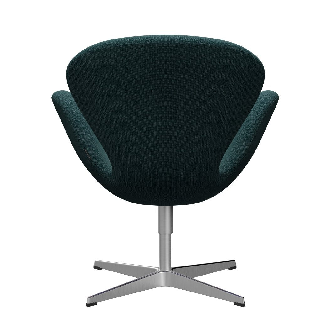 Fritz Hansen Swan Lounge Chair, Satin Brushed Aluminium/Sunniva Green/Grey