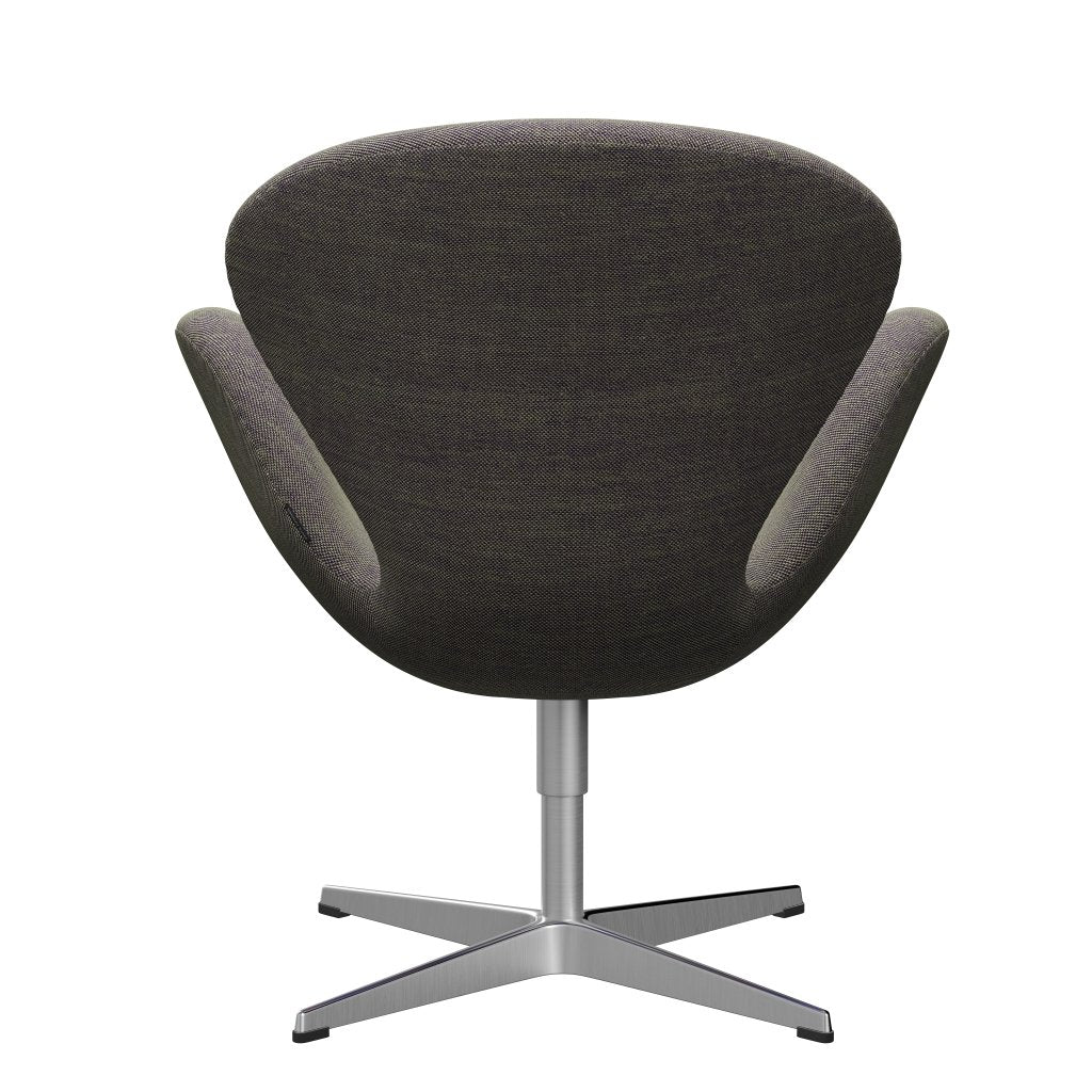 Fritz Hansen Swan Lounge Chair, Satin Brushed Aluminium/Sunniva Light Green/Violet