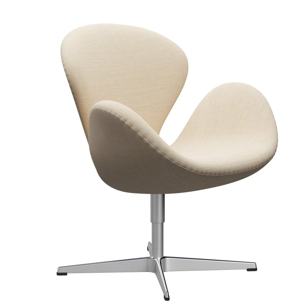 Fritz Hansen Swan Lounge Chair, Satin Brushed Aluminium/Sunniva Sand