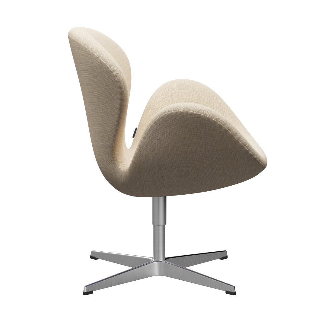 Fritz Hansen Swan Lounge Chair, Satin Brushed Aluminium/Sunniva Sand