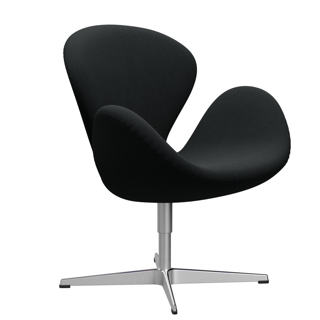 Fritz Hansen Swan Lounge, satynowy szczotkowany aluminium/sunniva black (193)