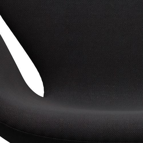 Fritz Hansen Swan Lounge Chair, Satin Brushed Aluminium/Sunniva Black (683)