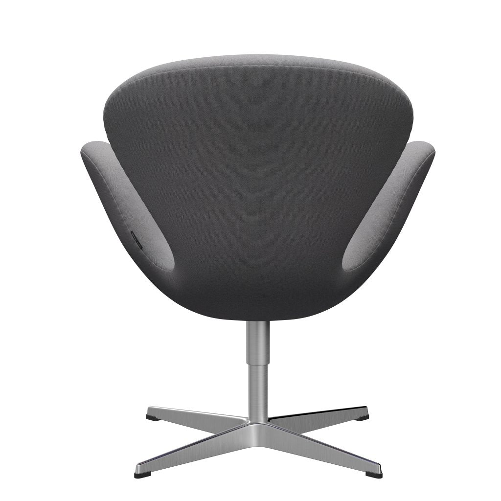 Fritz Hansen Swan Lounge Chair, Satin Brushed Aluminium/Tonus Light Grey