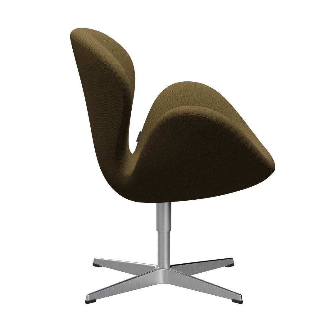 Fritz Hansen Swan Sallo -Lounge, satynowy szczotkowany aluminium/tonus khaki zielony