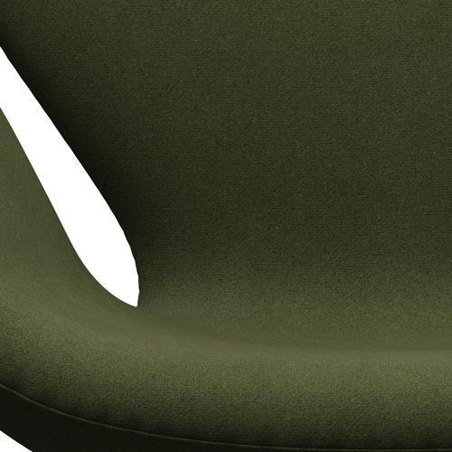 Fritz Hansen Swan Lounge Chair, Satin Brushed Aluminium/Tonus Military Green