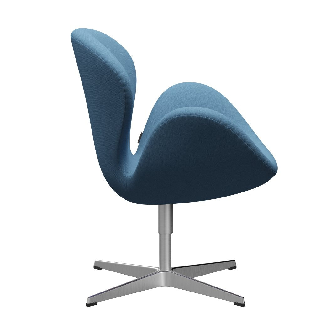 Fritz Hansen Swan Lounge Chair, Satin Brushed Aluminium/Tonus Pastel Blue