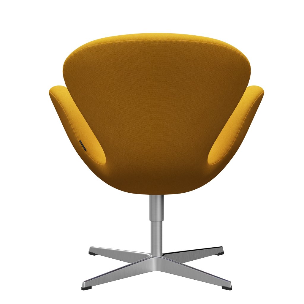 Fritz Hansen Swan Lounge Chair, Satin Brushed Aluminium/Tonus Mustard