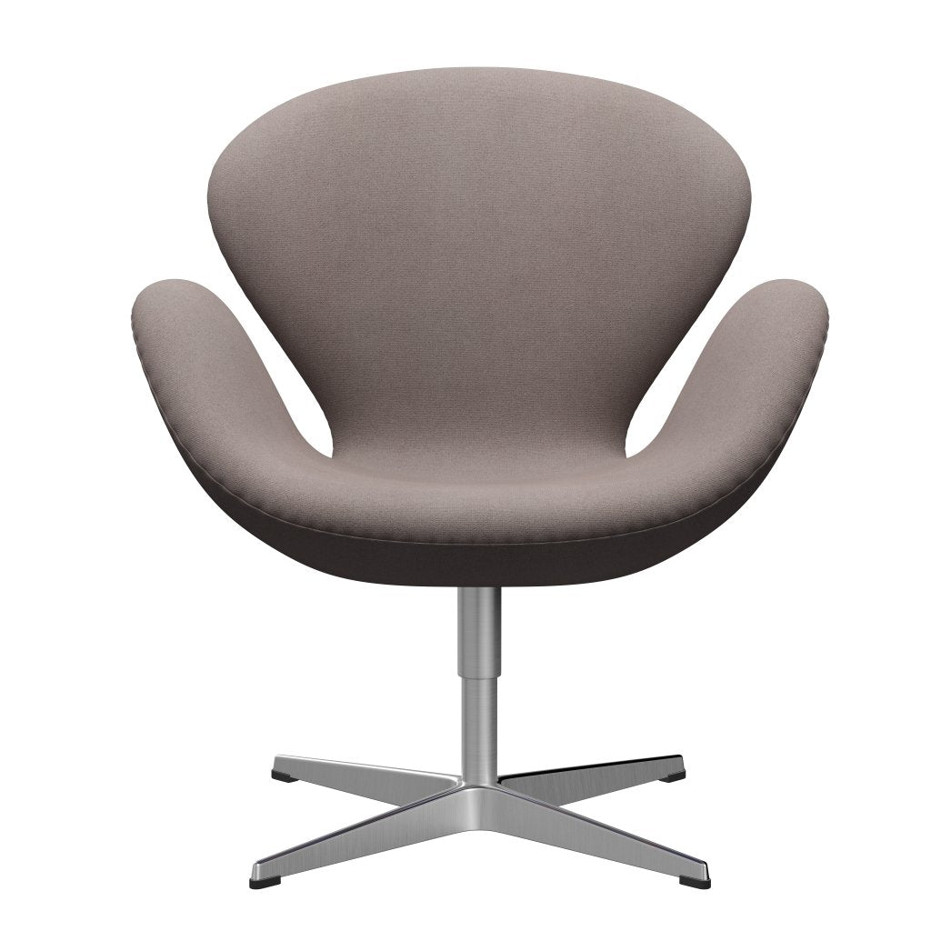 Fritz Hansen Swan Lounge Chair, Satin Brushed Aluminium/Tonus Dusty Sand