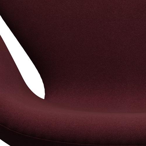 Fritz Hansen Swan Lounge Chair, Satin Brushed Aluminium/Tonus Wine Red