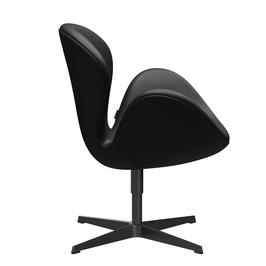 Fritz Hansen Swan Lounge Chair, Black Lacquered/Aura Black