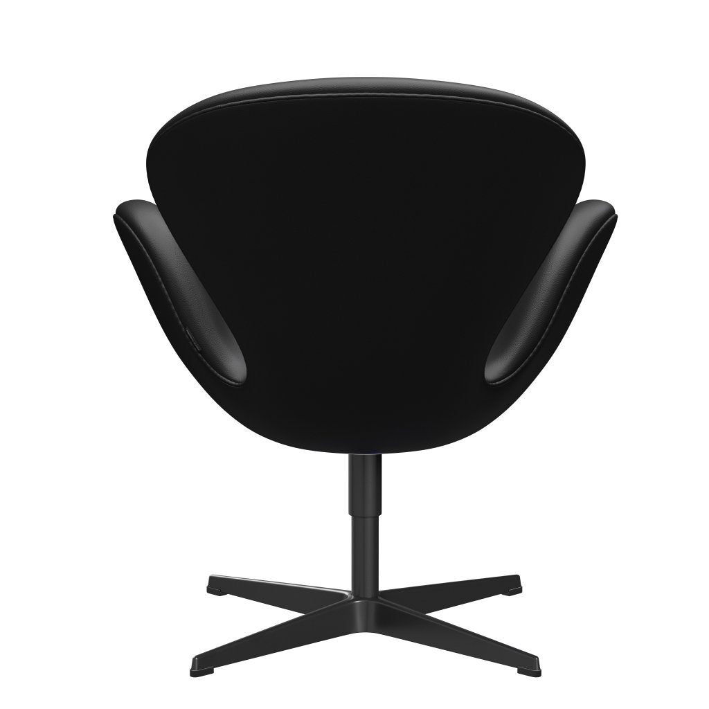 Fritz Hansen Swan Lounge Chair, Black Lacquered/Aura Black