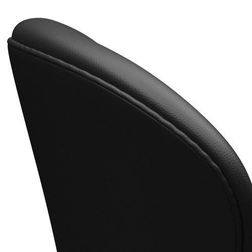 Fritz Hansen Swan Lounge Chair, Black Lacquered/Aura Black