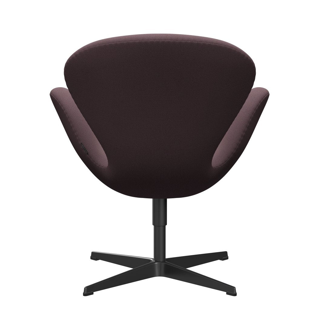 Fritz Hansen Swan Lounge Chair, Black Lacquered/Capture Aubergine