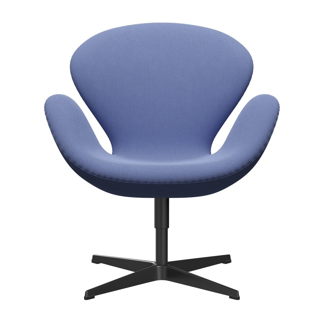 Fritz Hansen Swan Lounge Chair, Black Lacquered/Capture Light Blue (4901)