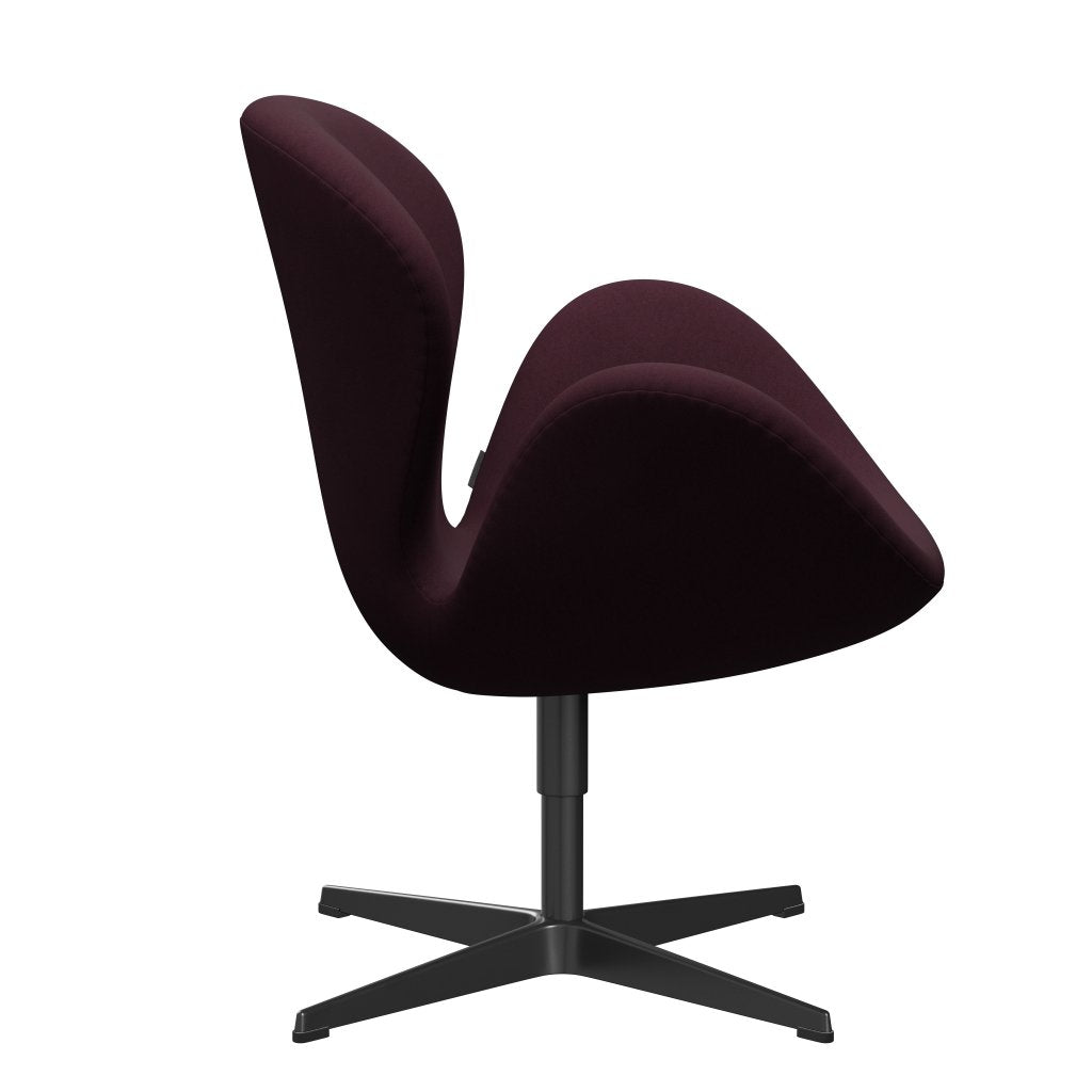 FRITZ HANSEN SWAN SALOUNGE, czarny lakier/komfort lekki Bordeaux