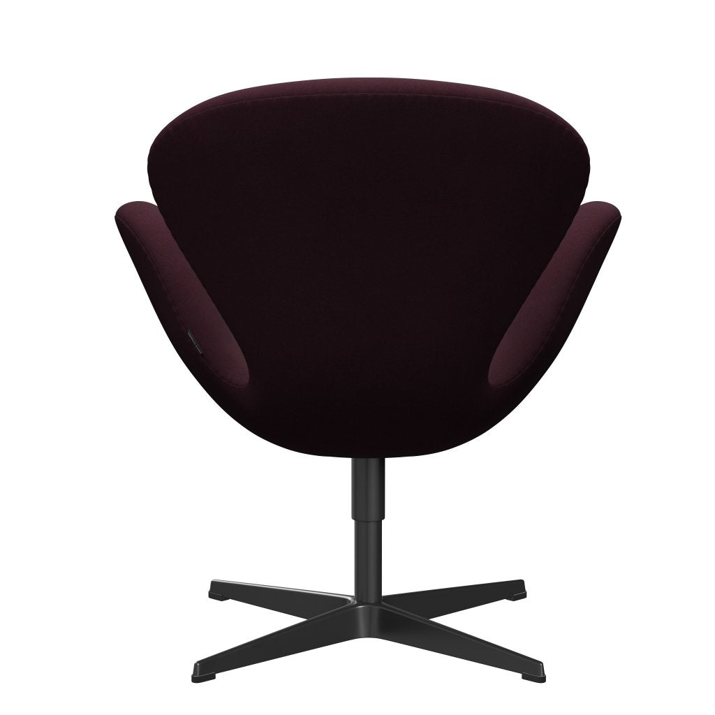 FRITZ HANSEN SWAN SALOUNGE, czarny lakier/komfort lekki Bordeaux