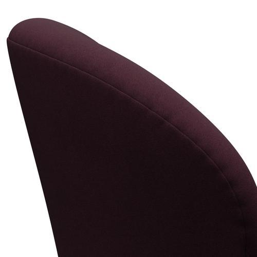 Fritz Hansen Swan Lounge Chair, Black Lacquered/Comfort Light Bordeaux