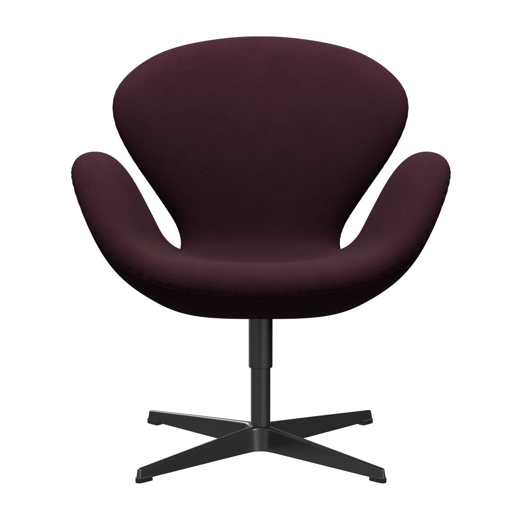 FRITZ HANSEN SWAN SALOUNGE, czarny lakier/komfort lekki Bordeaux