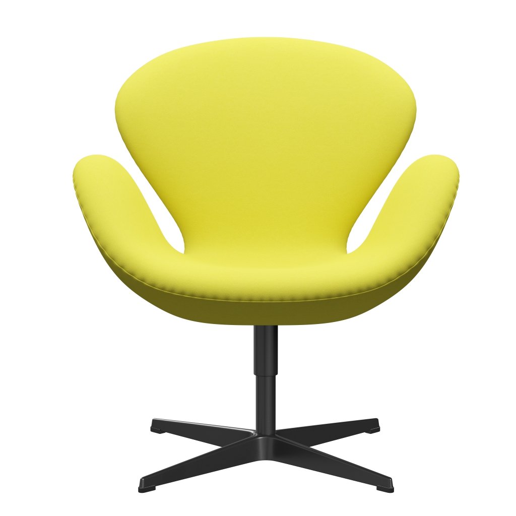 Fritz Hansen Swan Lounge Chair, Black Lacquered/Comfort Light Yellow