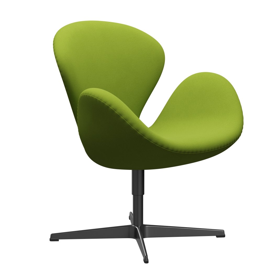 Fritz Hansen Swan Lounge Chair, Black Lacquered/Comfort Light Green (68000)