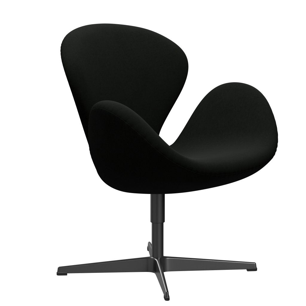 Fritz Hansen Swan Lounge Chair, Black Lacquered/Comfort Black (60009)