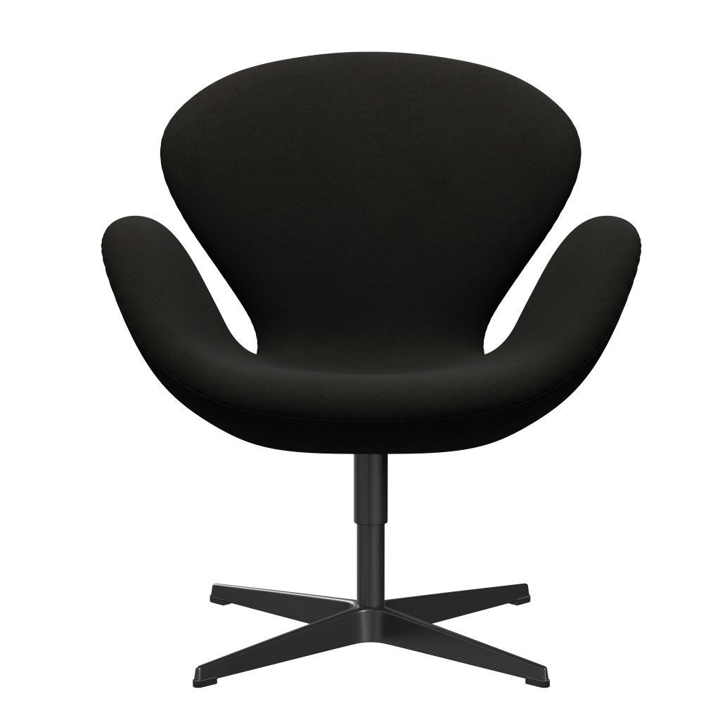 Fritz Hansen Swan Lounge Chair, Black Lacquered/Comfort Black (61013)