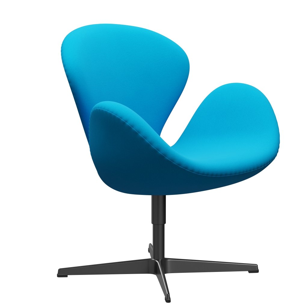 Fritz Hansen Swan Lounge Chair, Black Lacquered/Comfort Turquoise (67001)