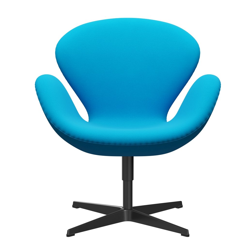 Fritz Hansen Swan Lounge Chair, Black Lacquered/Comfort Turquoise (67001)