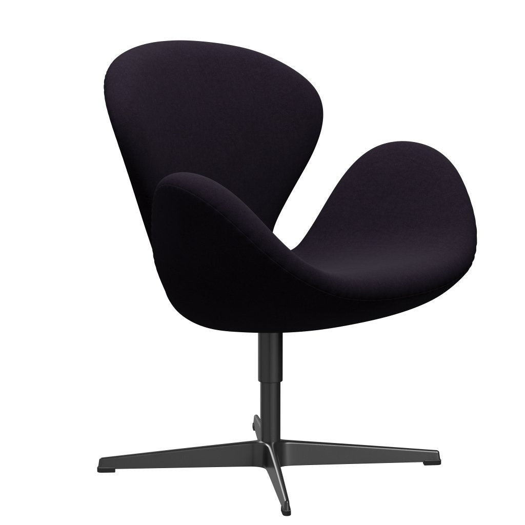 FRITZ HANSEN SWAN SALOUNGE, czarny lakier/komfort fioletowy czerwony