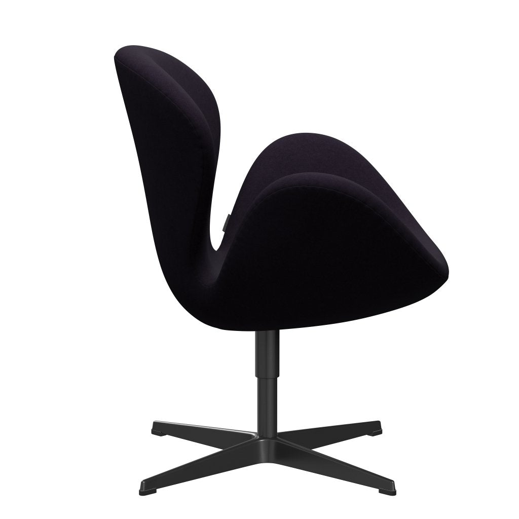 FRITZ HANSEN SWAN SALOUNGE, czarny lakier/komfort fioletowy czerwony