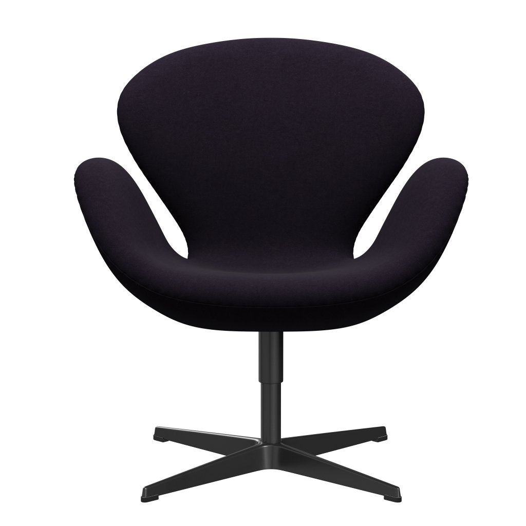 FRITZ HANSEN SWAN SALOUNGE, czarny lakier/komfort fioletowy czerwony