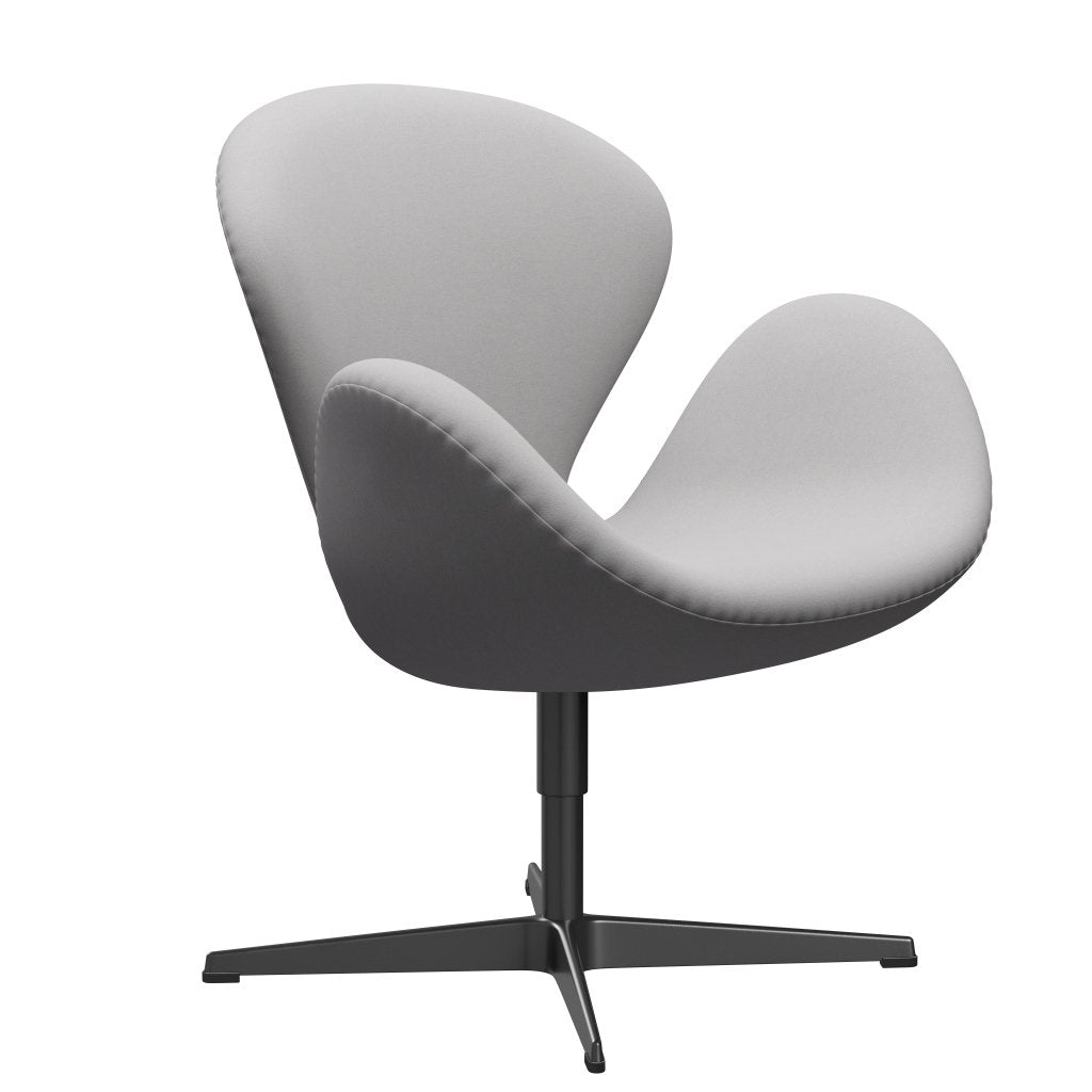 Fritz Hansen Swan Lounge Chair, Black Lacquered/Comfort White/Grey